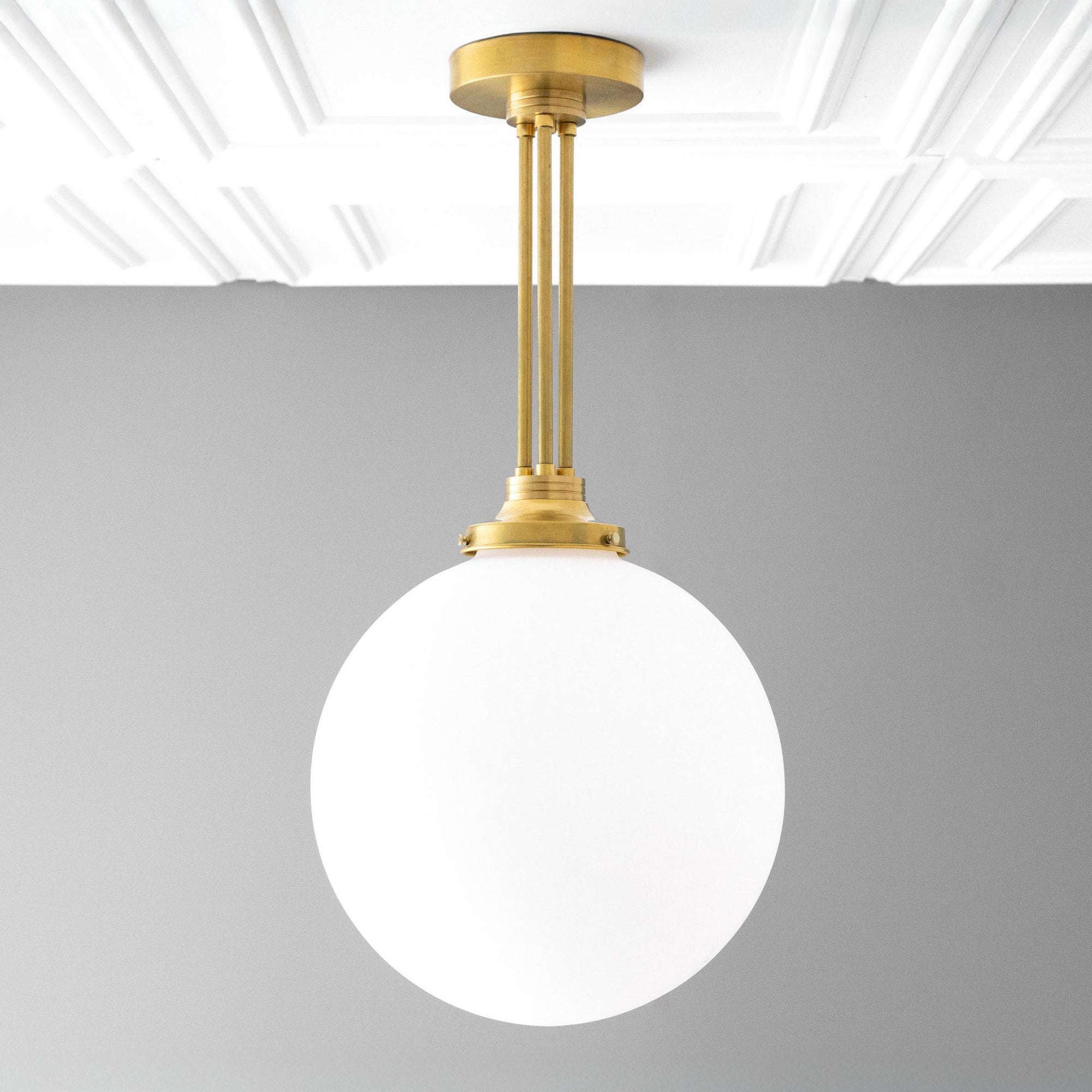 Glorica Glass Frosted Globe Pendant Light - Art Deco Hanging Light for Home