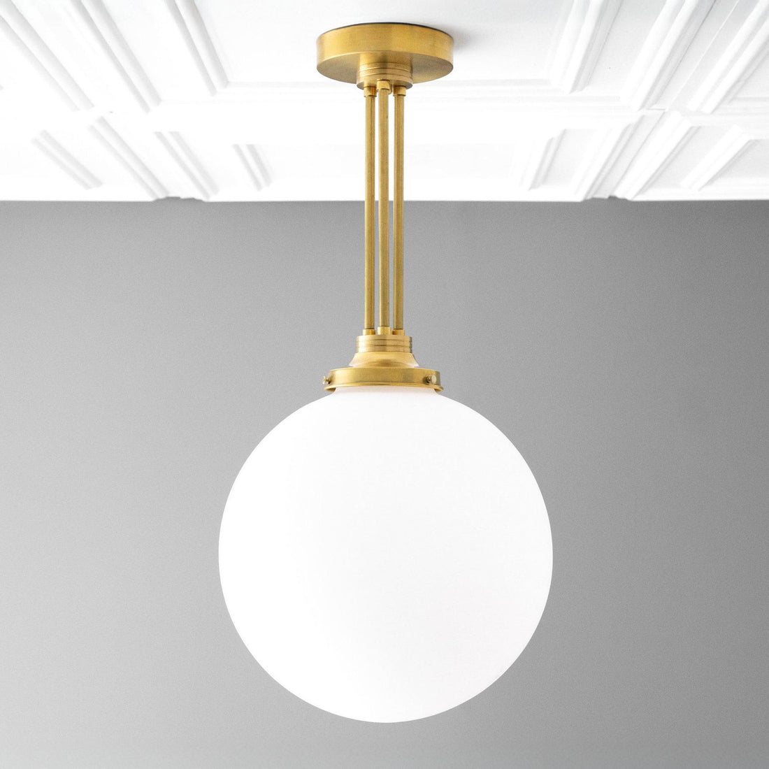 Glorica Glass Frosted Globe Pendant Light - Art Deco Hanging Light for Home