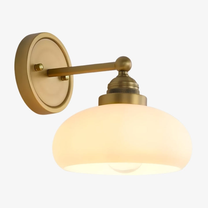 Riven Wandleuchte – Vintage-Industrie-Lampenschirm aus milchweißem Glas für den Innenbereich