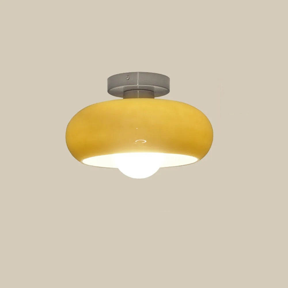 Retro Glass Ceiling Light - Round Fixture for Living Room