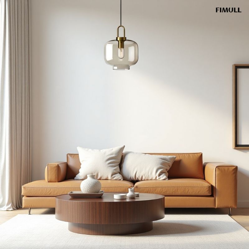 Glass Hollow Bottle Modern Brass Pendant Light