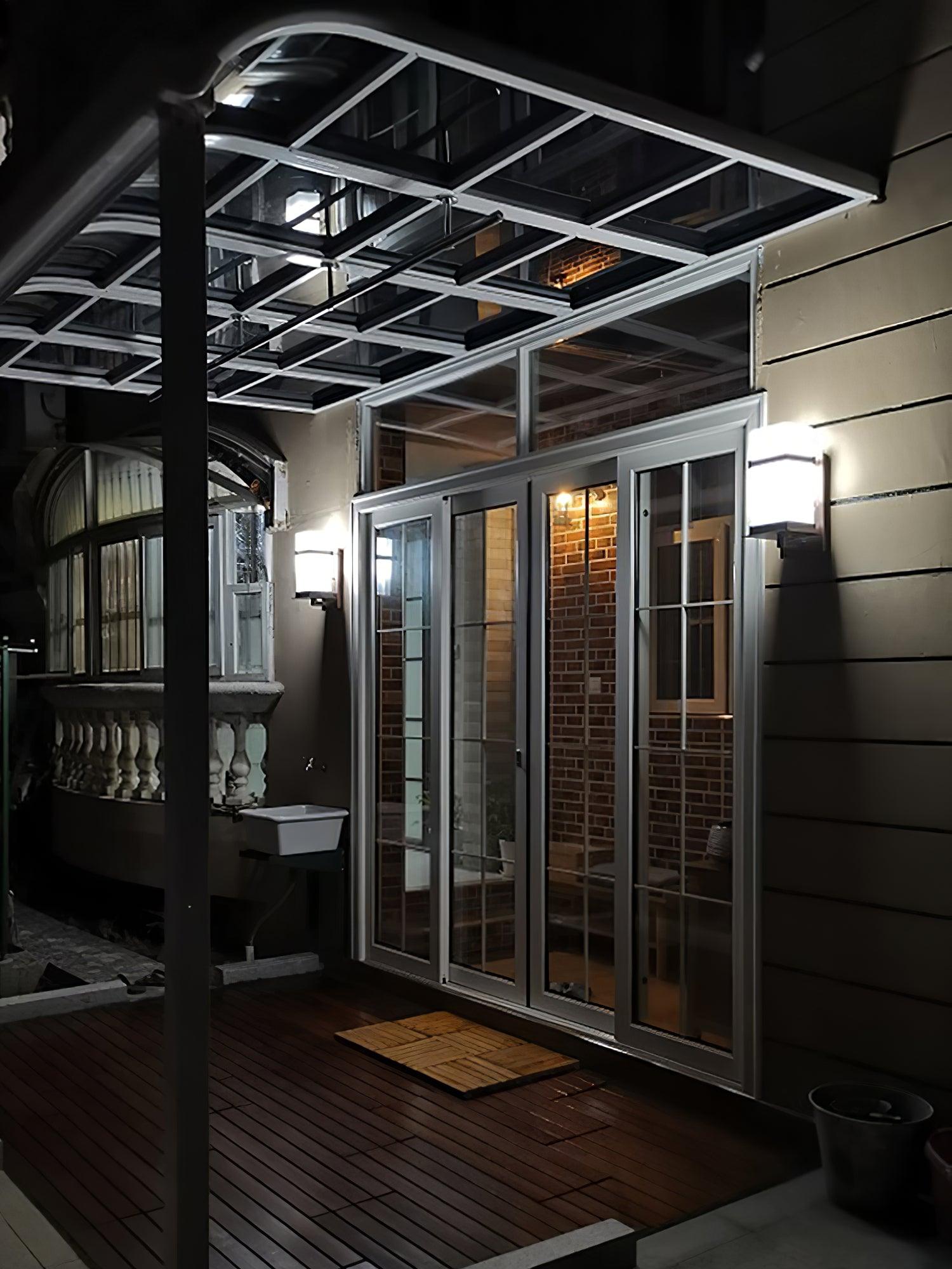 Outdoor Wall Light - Modern Metal Lamp with Glass Shade for Garden