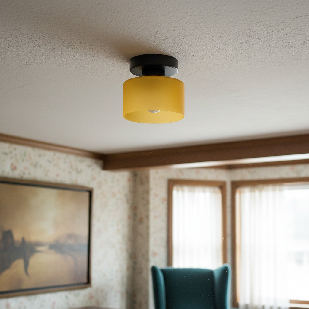 Moriglaze Sleek Cylinder Ceiling Lamp - Colourful Flush Mount Ceiling Light for Hallway