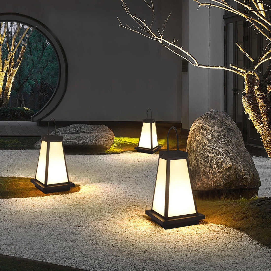 Tragbare Außenlampe – Gartenfertig – Dezente Anmut