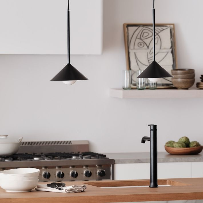 Brivana Cone Pendant Light - Mid-Century Adjustable Metal Kitchen Lamp