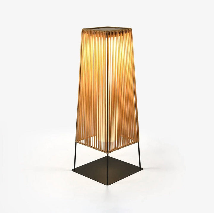 Kunststoff-Rattan-Außenpfostenleuchte - Solar-Pfostenlampe Ideal