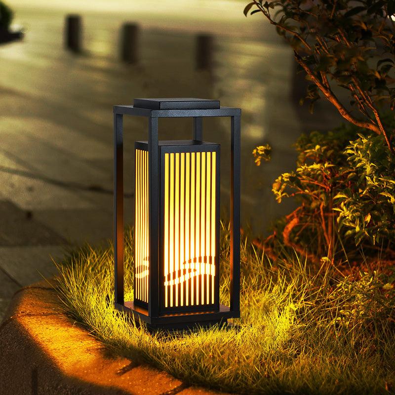 Quadratische Käfig-Gartenleuchte – Metall-Retro-Klassiker-Dekorlampe für den Außenbereich