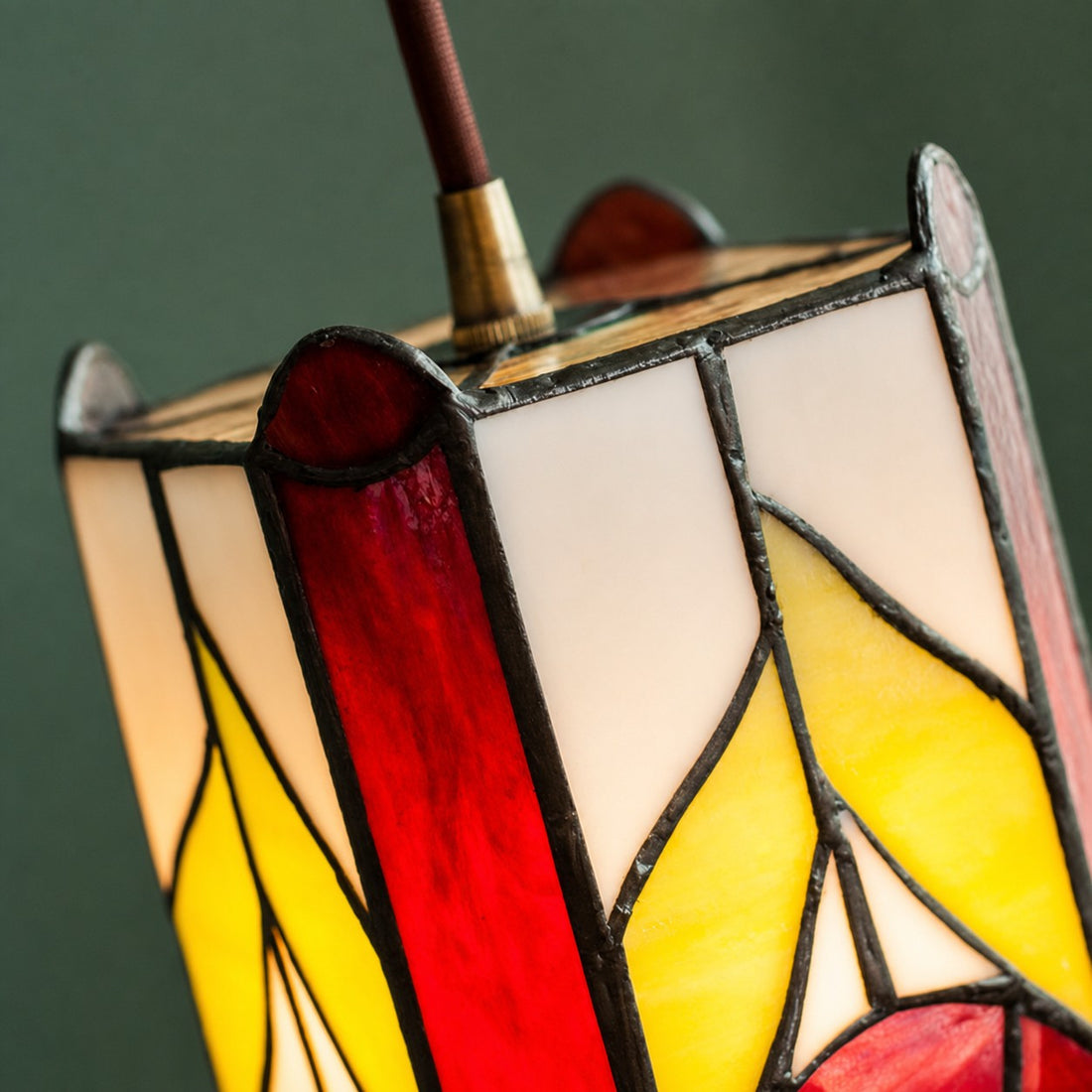 Upper structure of the stained glass pendant shade