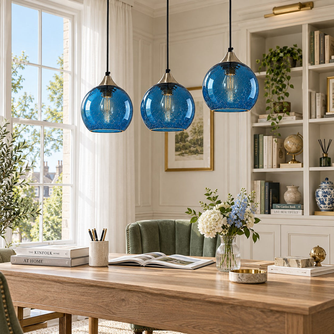 Bubble Glass Globe 3 - Light Single Pendant Light With Adjustable Cord