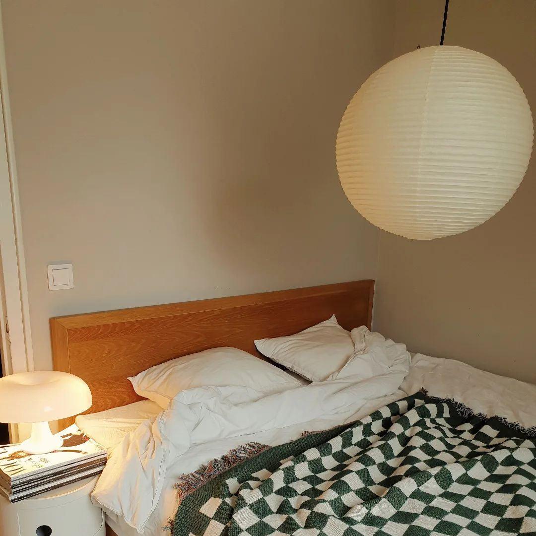 Washi Paper Round Pendant Lamp – Minimalist Lighting for Living Room