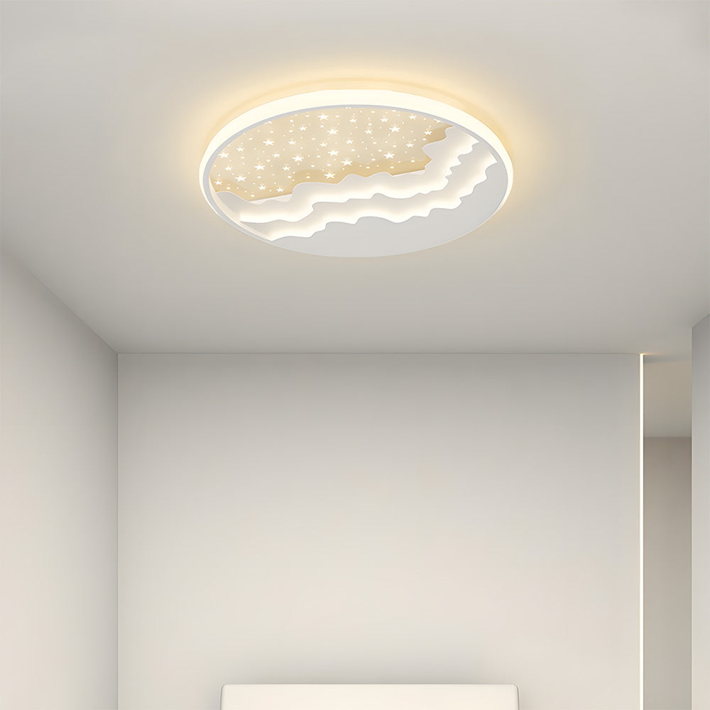Creative White Iron Ceiling Light - Geometric Iron Fixture for Bedroom