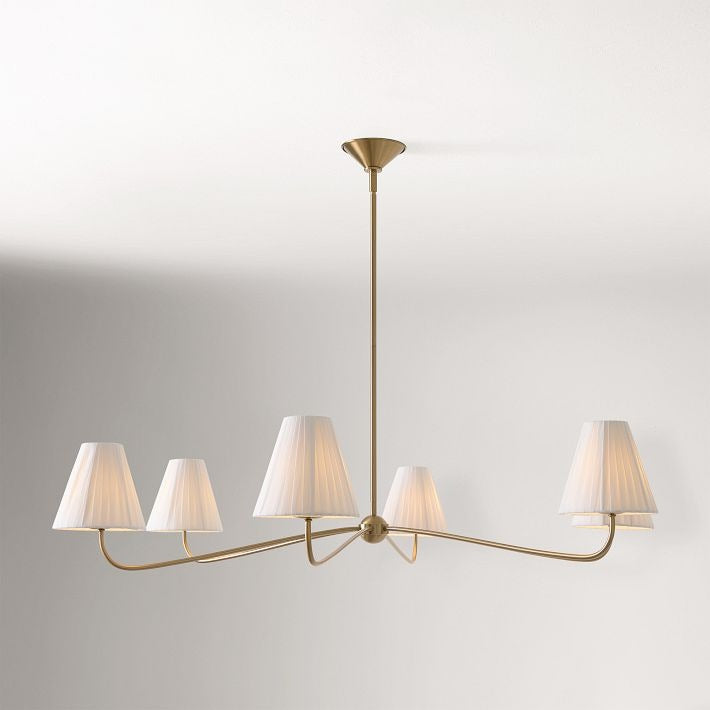 Fibura Metal Modern Linen Shade Linear Chandelier - Clean Lines