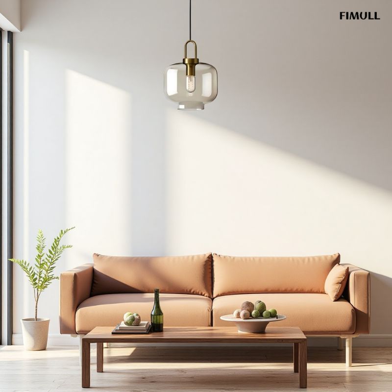 Glass Hollow Bottle Modern Brass Pendant Light