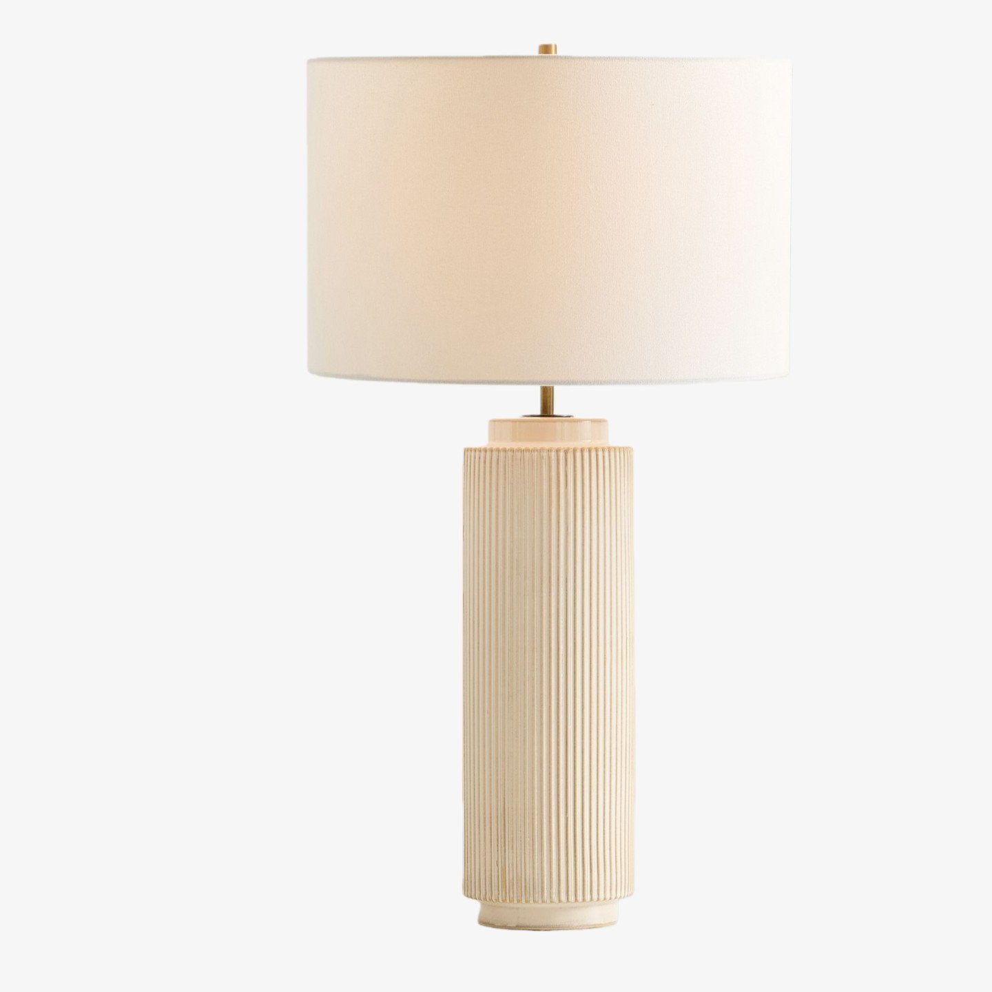 Ceruna Minimalist Ceramic Table Lamp - Ceramic base with a linen lampshade
