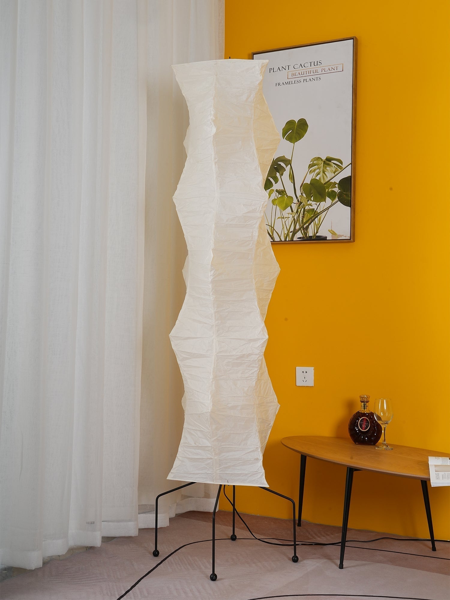 Rice Paper Floor Lamp - Bamboo Frame Soft Light for Living Room