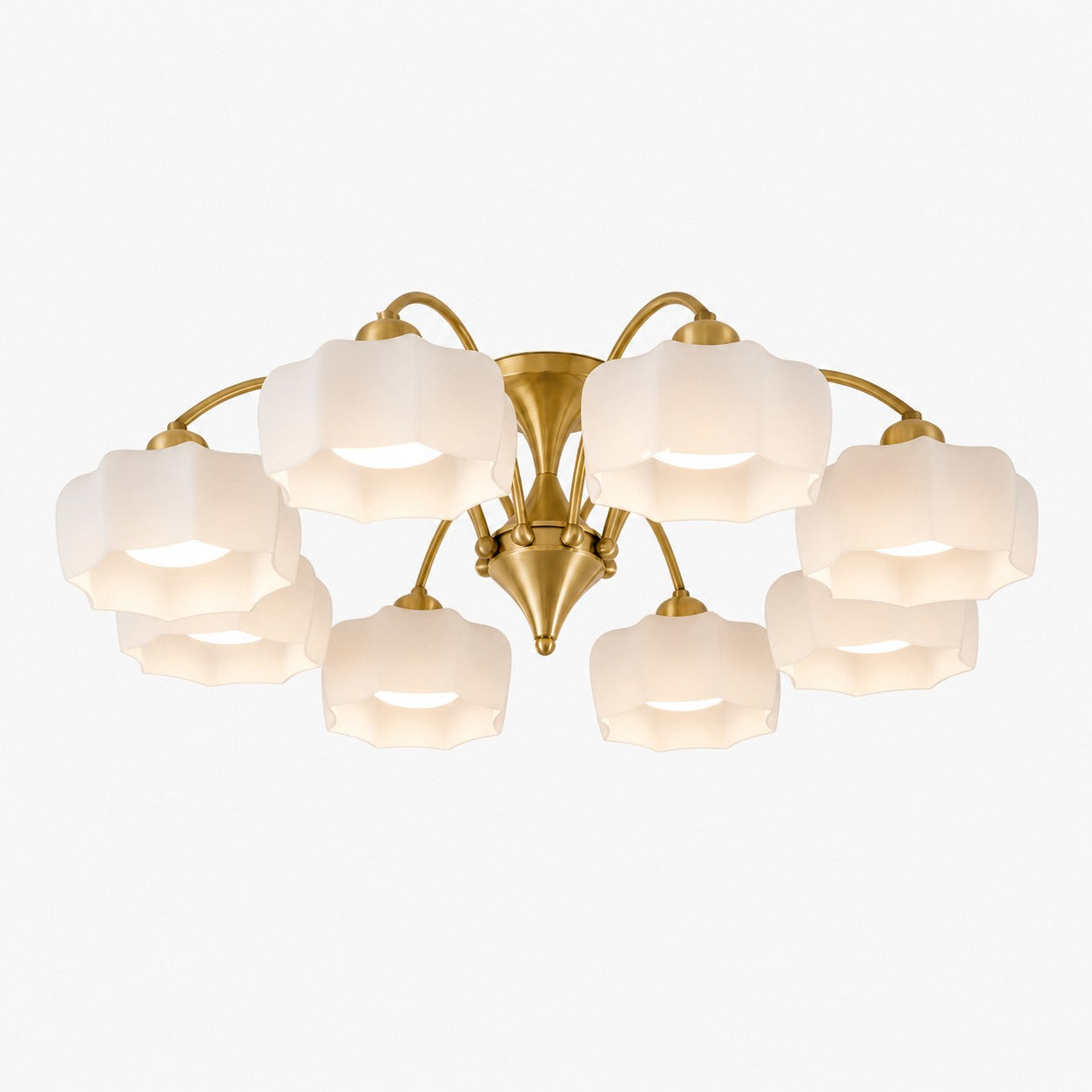 Arden Floral Glass Flush Mount Ceiling Light