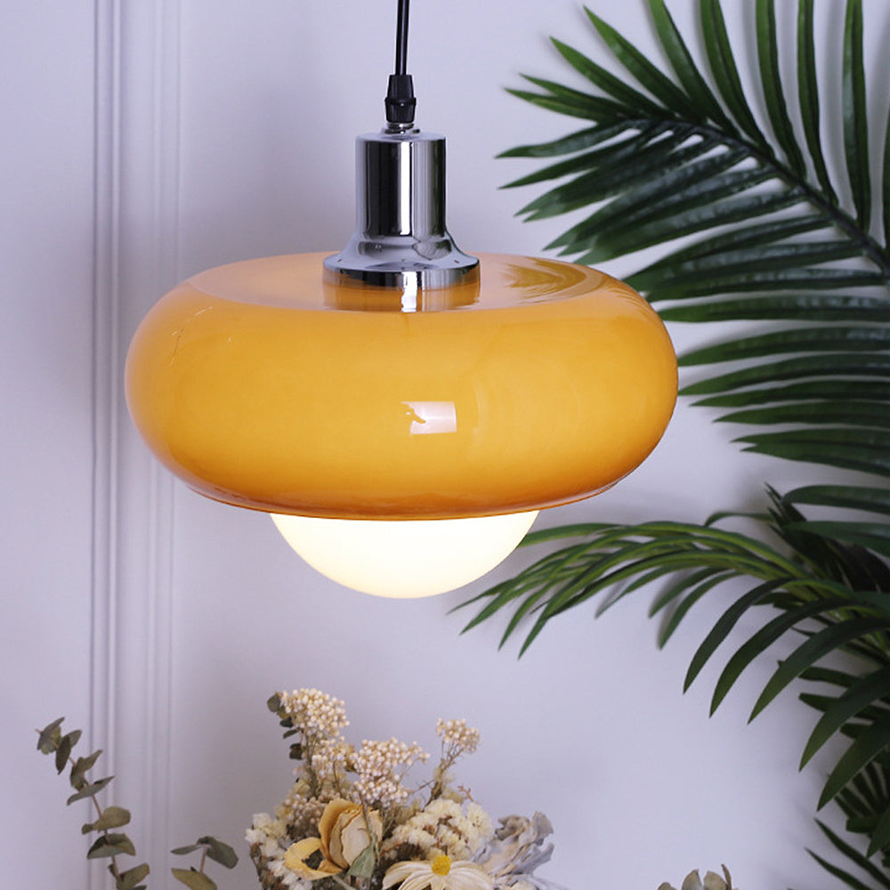 Bauhaus Glass Pendant Light - Coffee Dome Lamp for Dining Room
