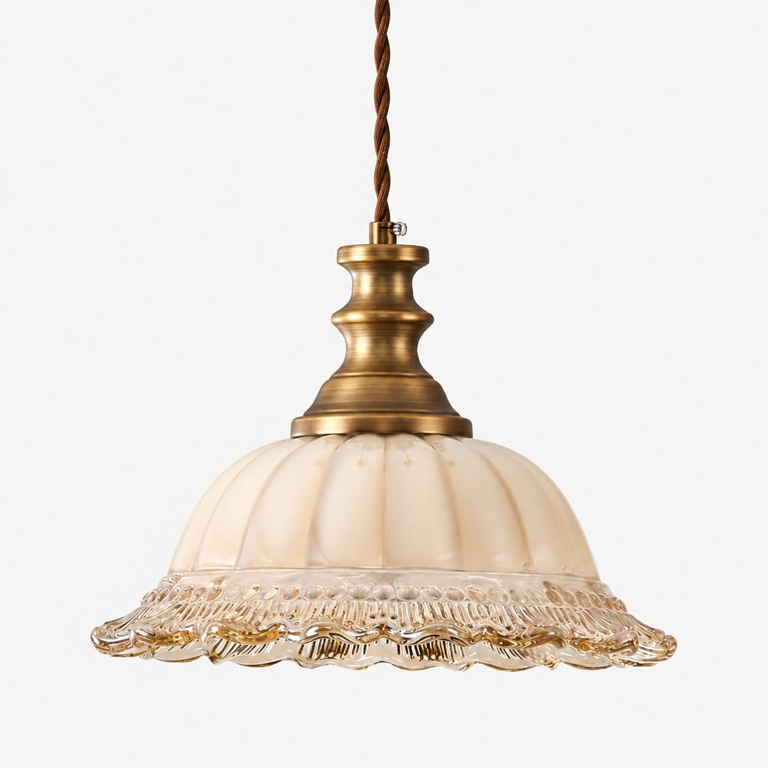 Vintage Fluted Glass Pendant Light for Kitchen & Dining