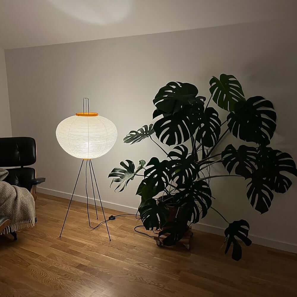 Rice Paper Floor Lamp - Bamboo Frame Soft Light for Living Room