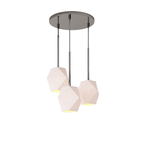 Talvior Sculptural Lighting - 3-Light Faceted Chandelier in Versatile Finishes | Explore Collection