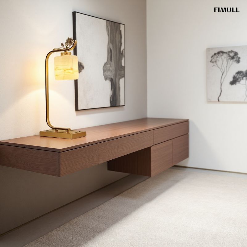 Moderner Eleganter Lotus aus Kupfer Tischlampe