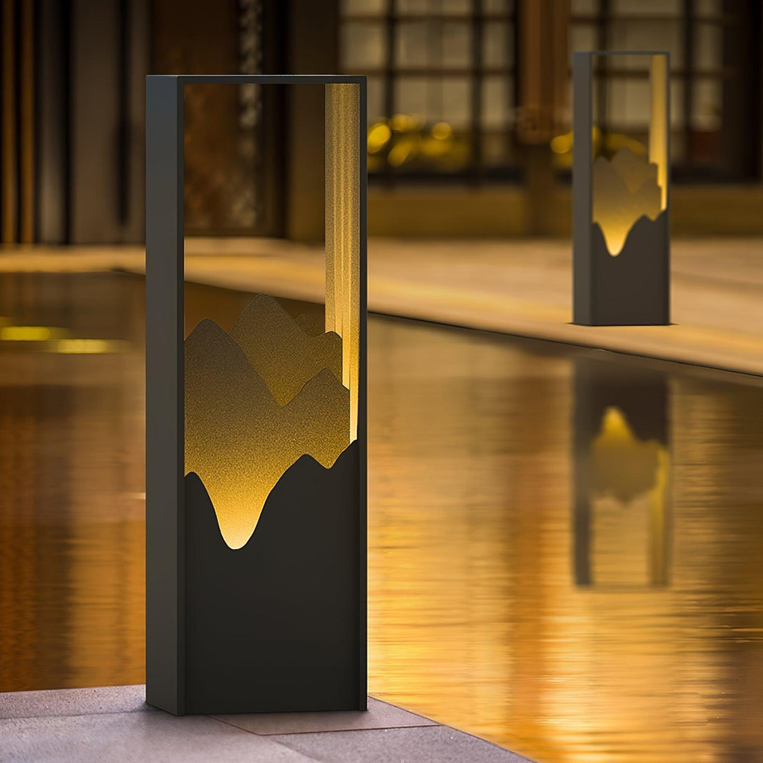 Modern Solar Outdoor Light - Square Lamp Stainless Steel for Garden