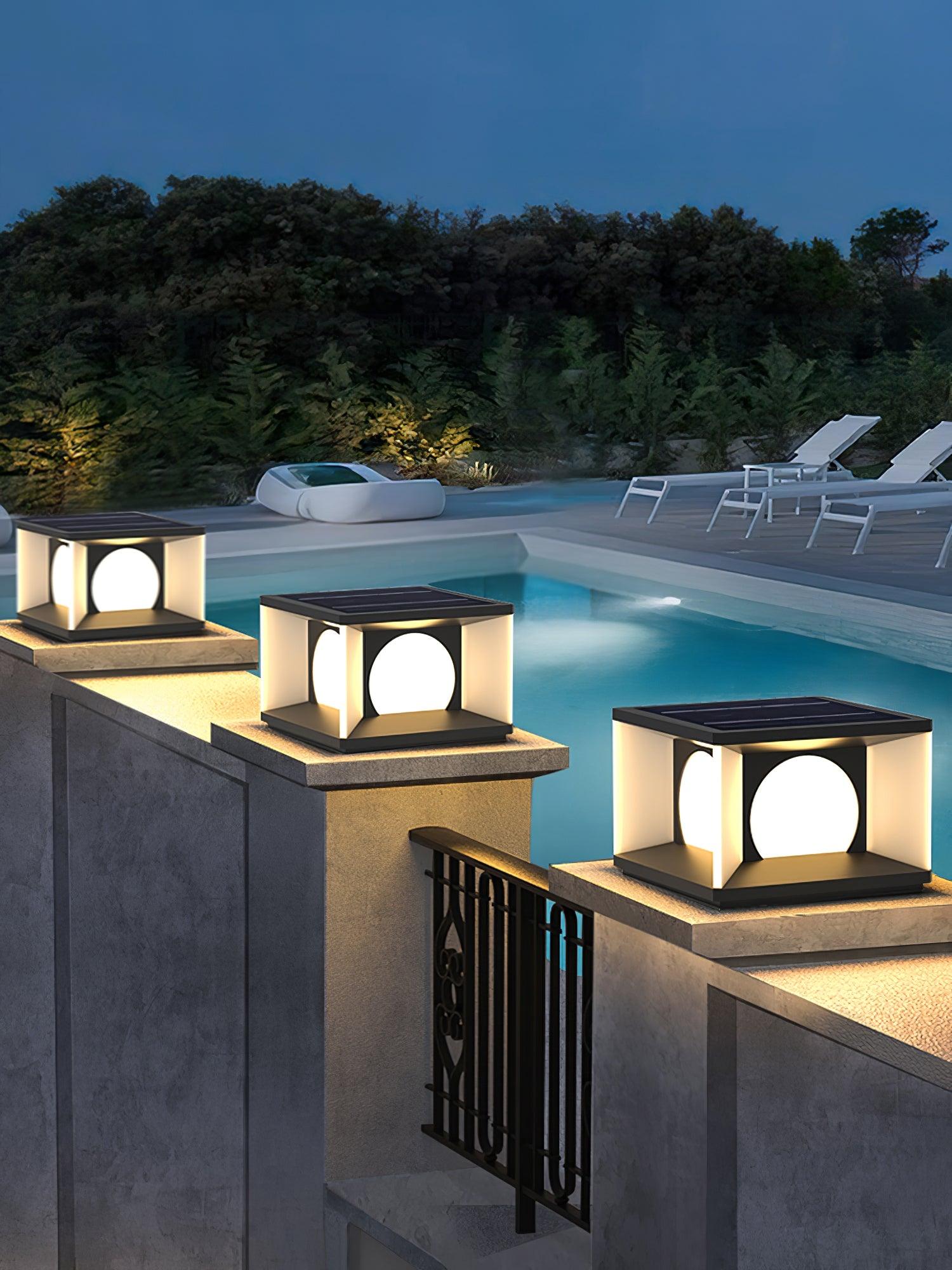 Eclipse Cube Outdoor Post Light - Weatherproof Garden & Pathway Lighting