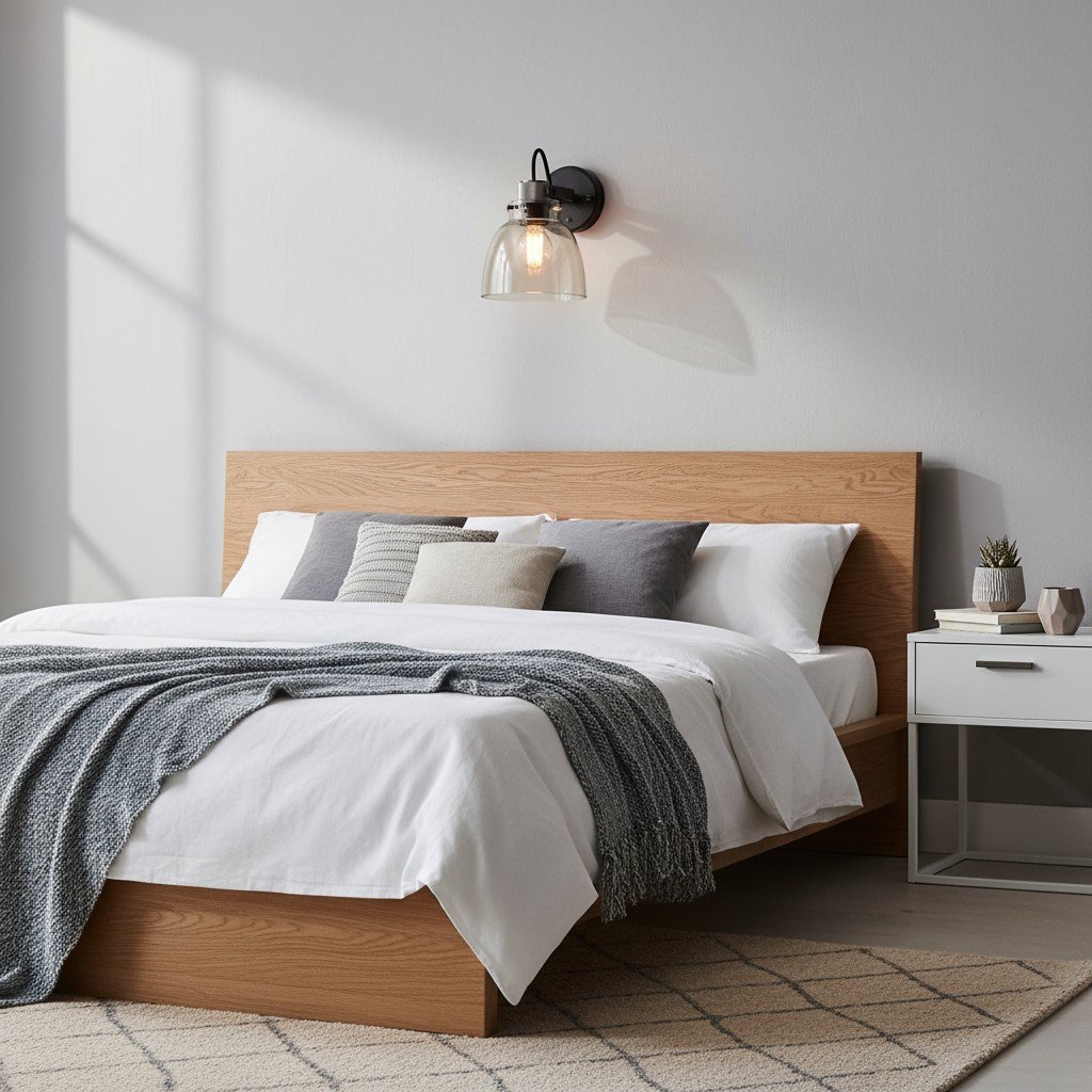 Readium Modern Glass-Shaded Wall Lamp – Adjustable Head for Bedrooms and Hallways