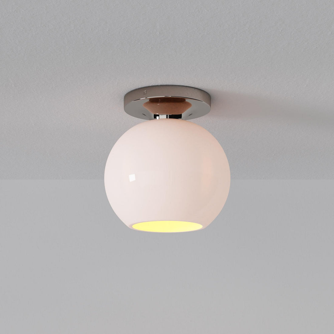 Selvion Modern Globe Ceiling Lamp - Damp-Rated Bathroom Lighting - Luxe Glass Shade