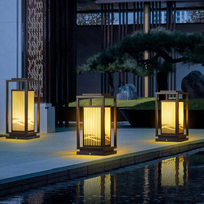 Quadratische Käfig-Gartenleuchte – Metall-Retro-Klassiker-Dekorlampe für den Außenbereich