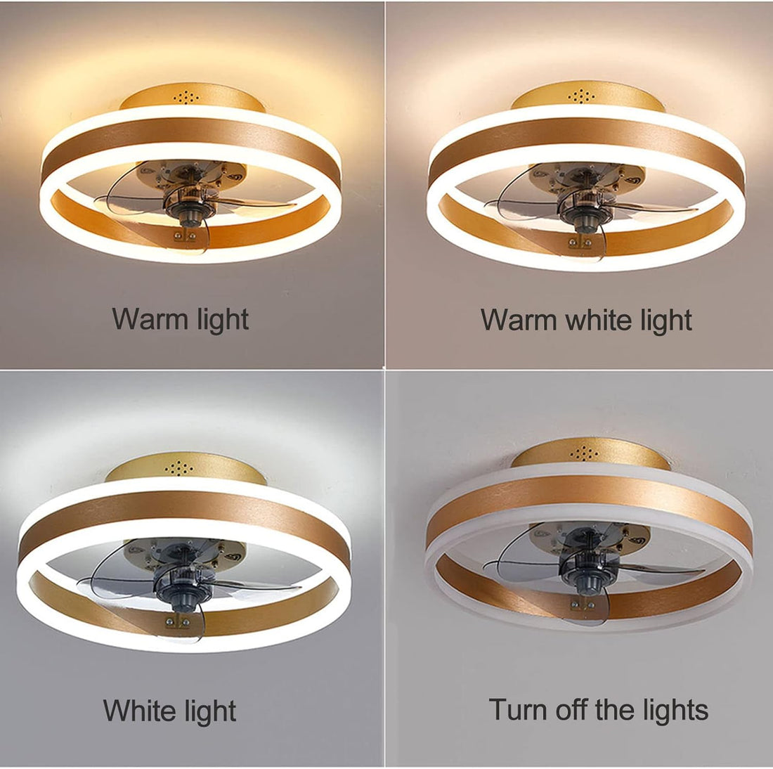 Ceiling Fan with Light – Round LED Modern Style for Bedroom Comfort