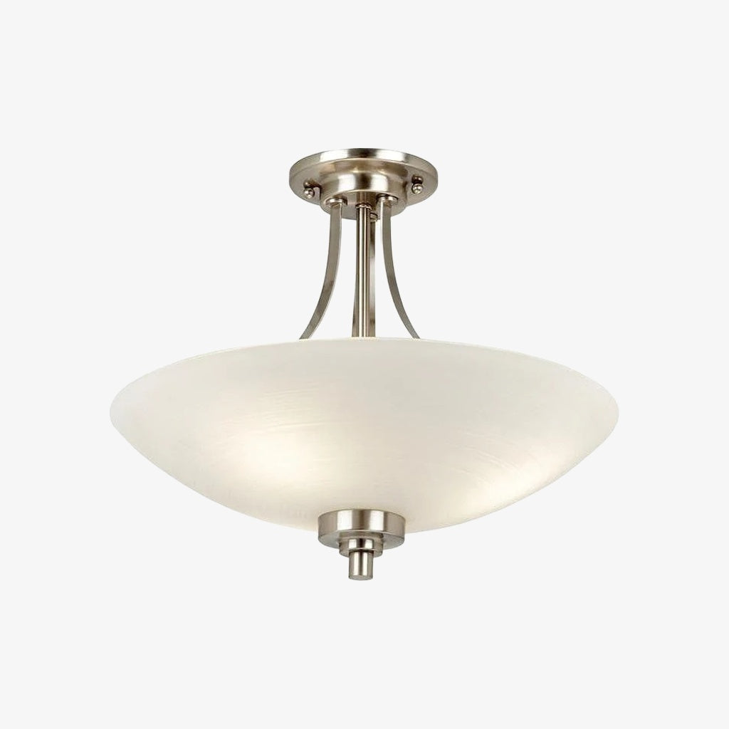 Lunetal Timeless Three-Arm Structure Semi Flush Chandelier – Vintage Pendant Light for Bedroom or Entry
