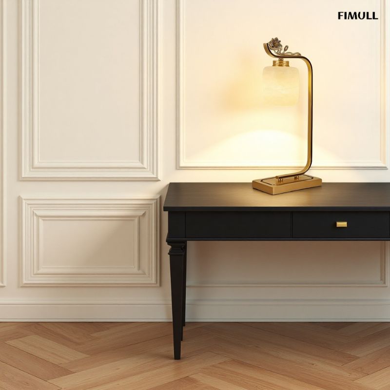 Moderner Eleganter Lotus aus Kupfer Tischlampe
