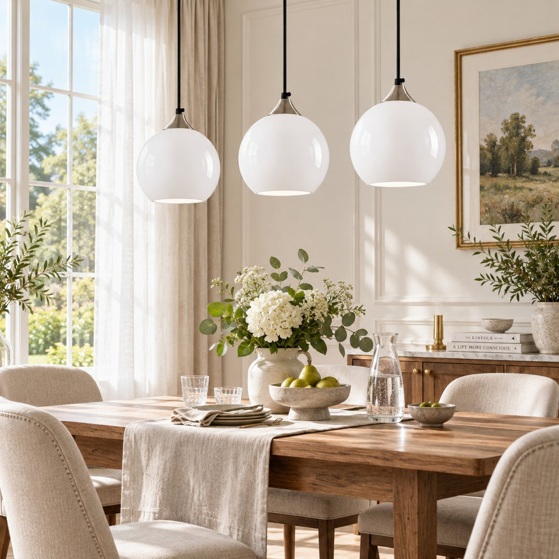 Bubble Glass Globe 3 - Light Single Pendant Light With Adjustable Cord