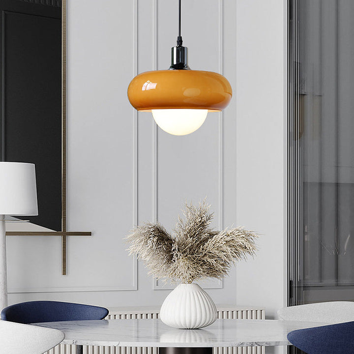 Bauhaus Glass Pendant Light - Coffee Dome Lamp for Dining Room