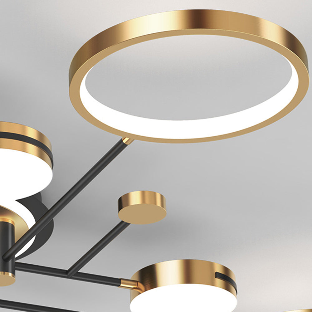 Gold Circle Ceiling Light - Creative LED Living Room Lighting Modern