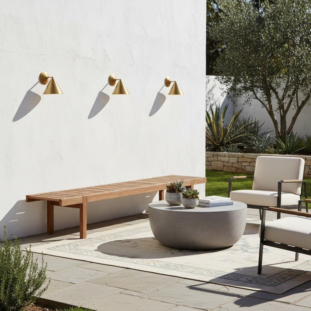 Brivana Metal Outdoor Wall Light - Modern Cone Sconce for Hallway