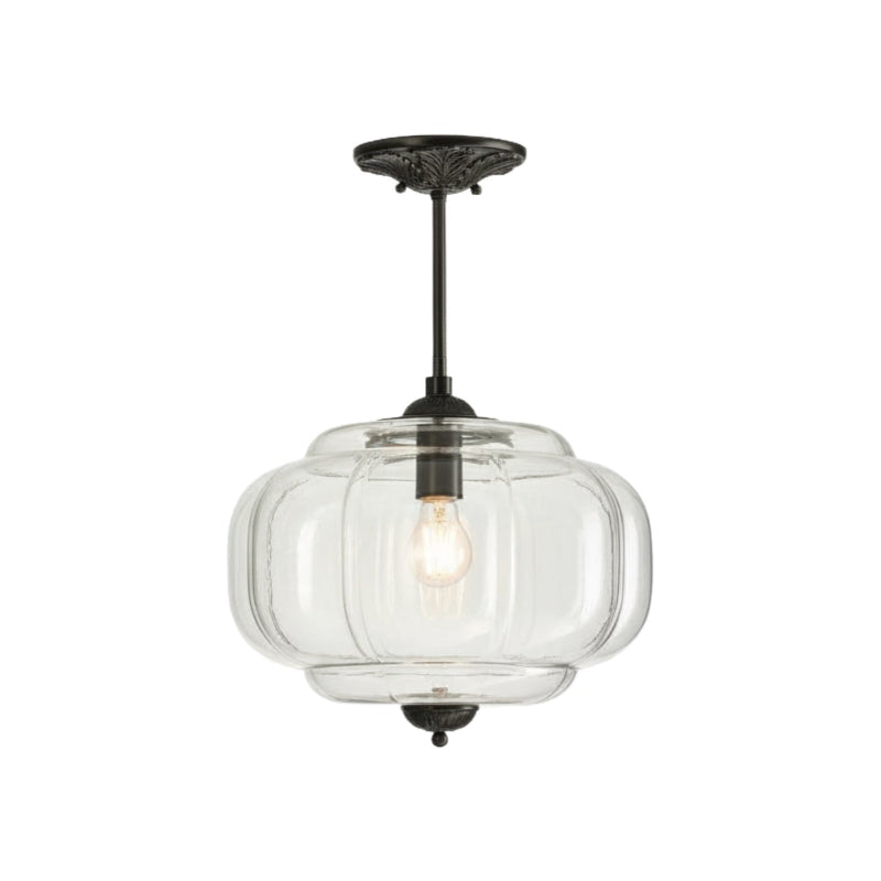 Vintage Milk Glass Eloise Semi-Flush Mount Pendant Light