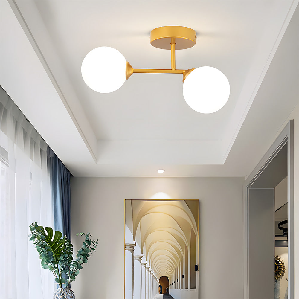 Nordic Glass Ceiling Light - Irregular Shape Fixture for Hallway