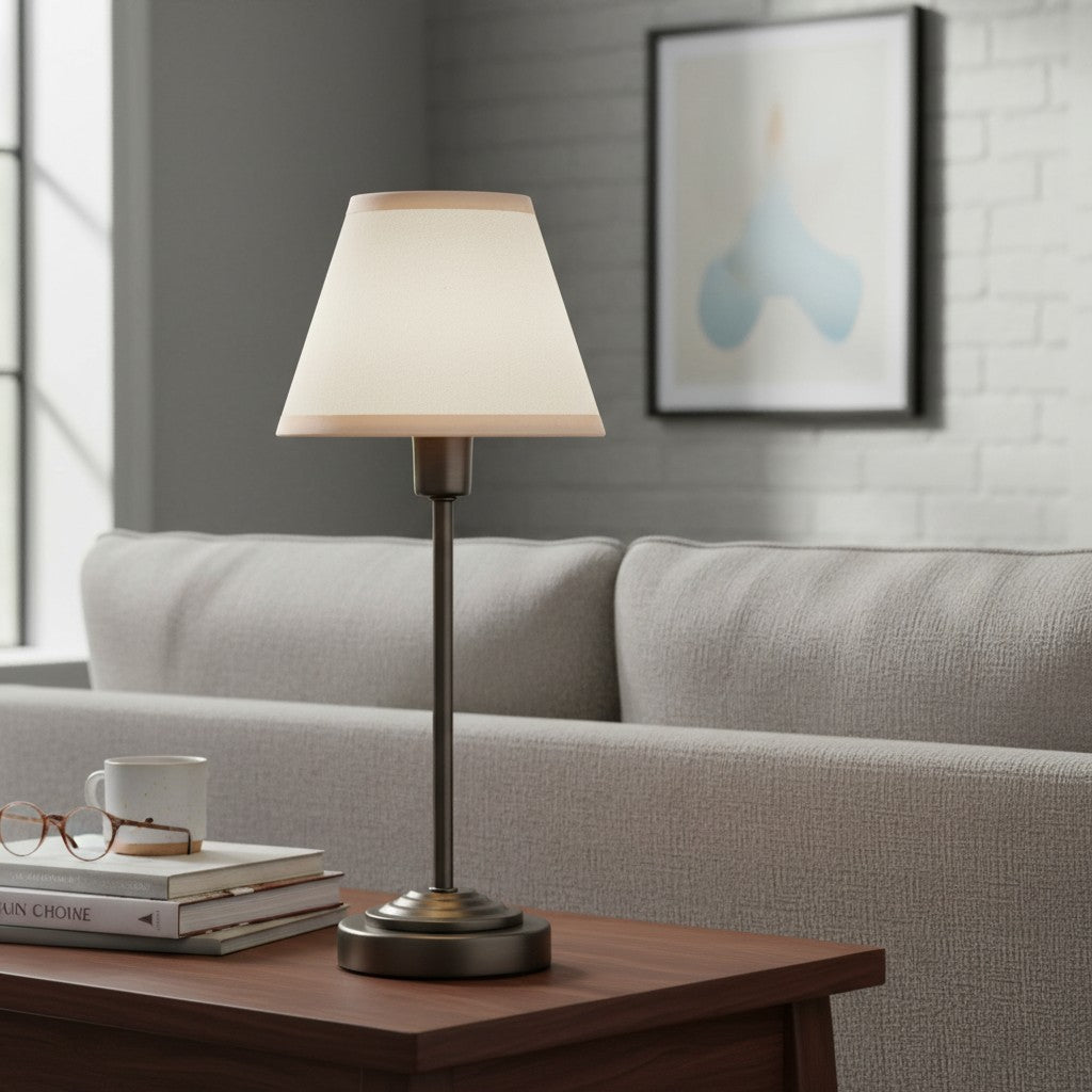 Bronzuno Textured Fabric Desk Lamp – Modern Metal Base Lighting for Offices or Lounges