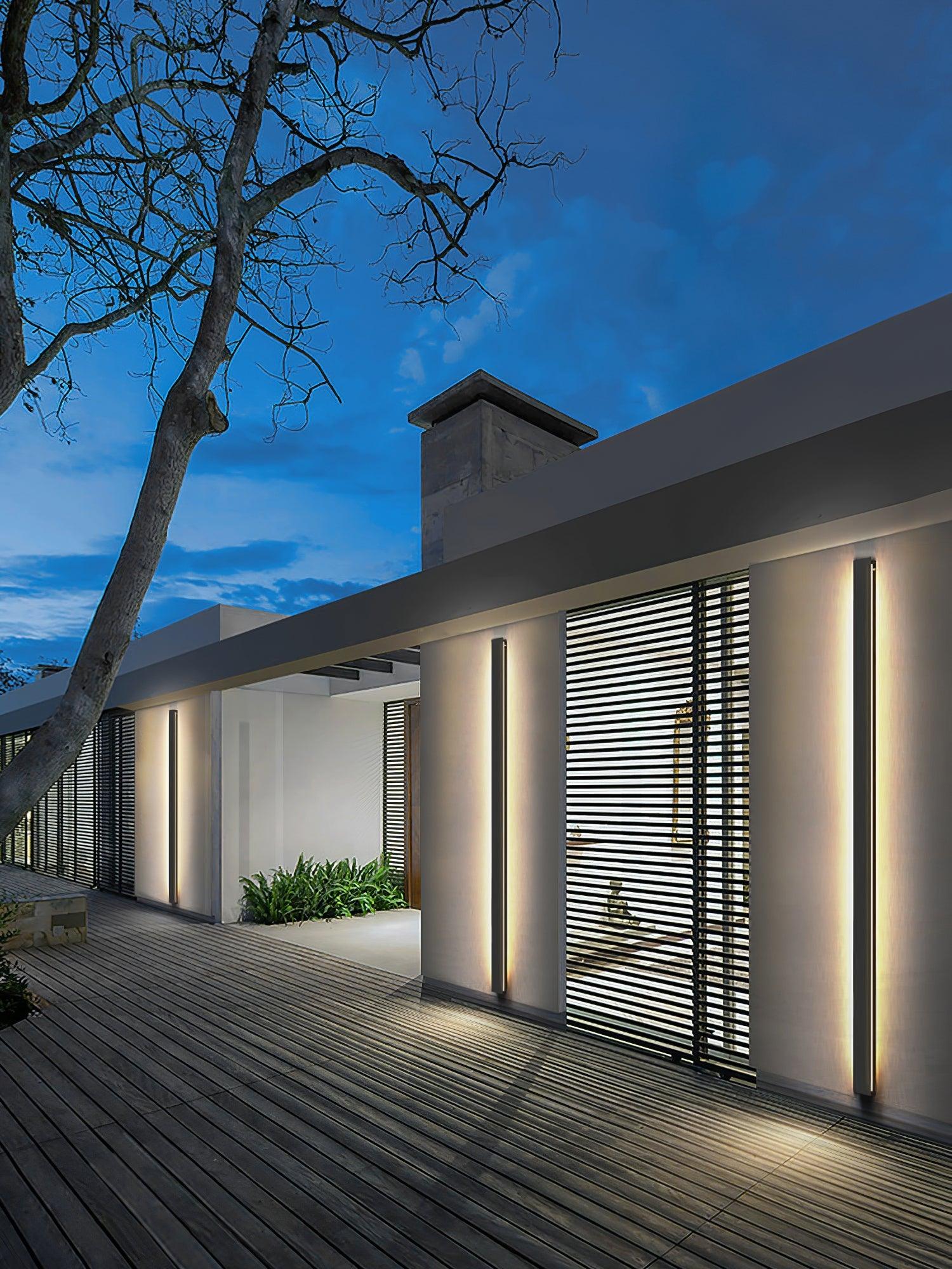 Long Strip Solar Outdoor Wall Sconce - LED Light for Front Porch