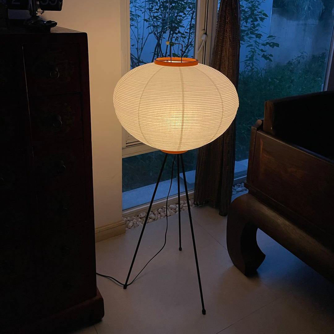 Rice Paper Floor Lamp - Bamboo Frame Soft Light for Living Room