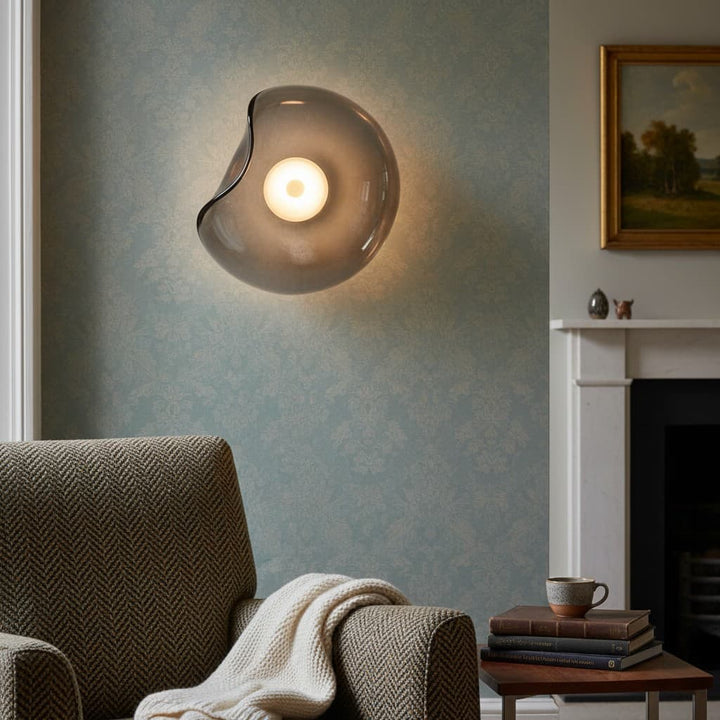 Lunacrest Curved Nebula Inspired Wall Light – Artistic Glass Lighting for Hallway
