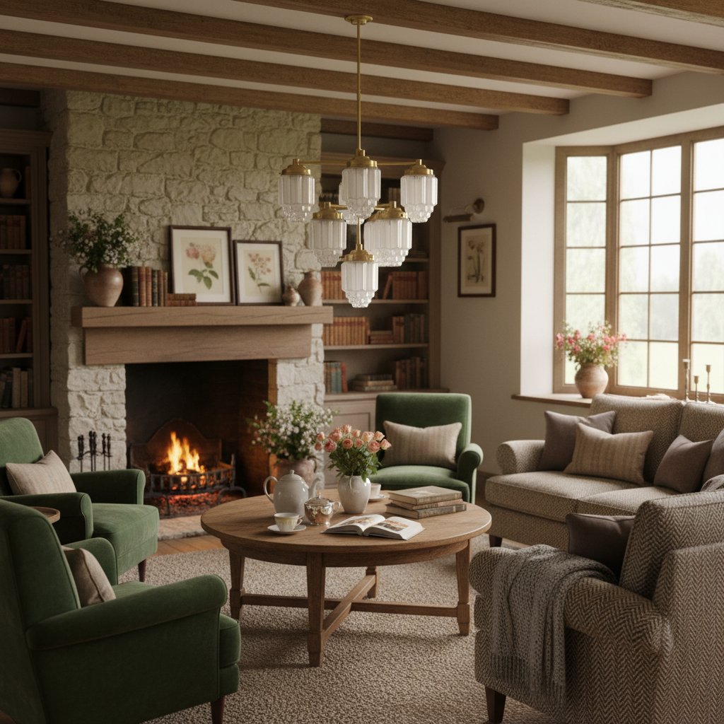 Tierlux Kronleuchter aus strukturiertem Messing mit Glas – Zeitlose Beleuchtung mit Stil