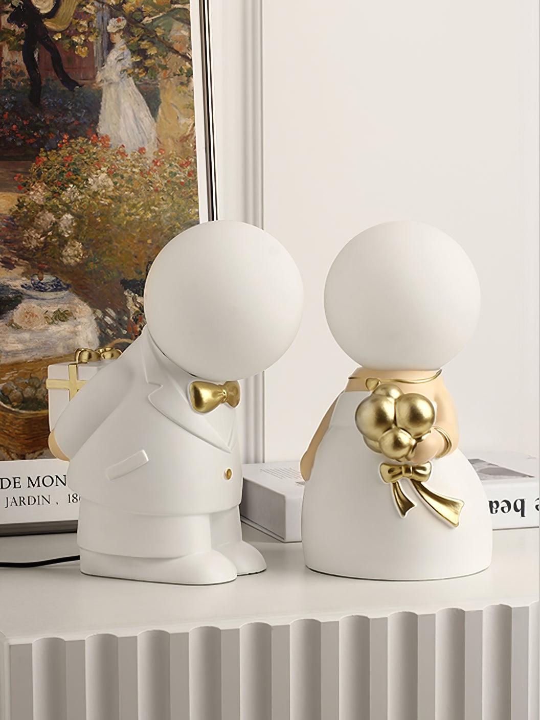 Tischlampe mit Hochzeitsfigur – wiederaufladbares LED-Licht für Veranstaltungen