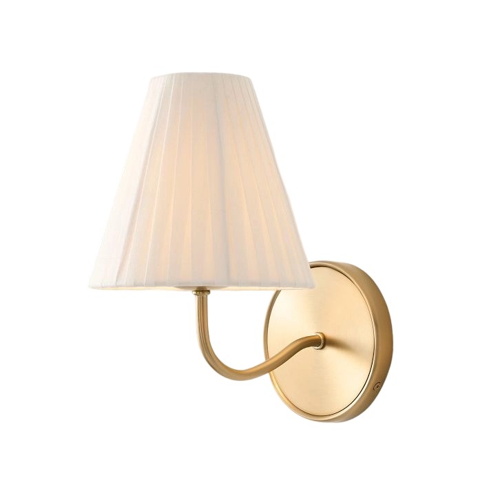 Fibura Sleek Metal Linen Shade Wall Light - Wall-Mounted Art