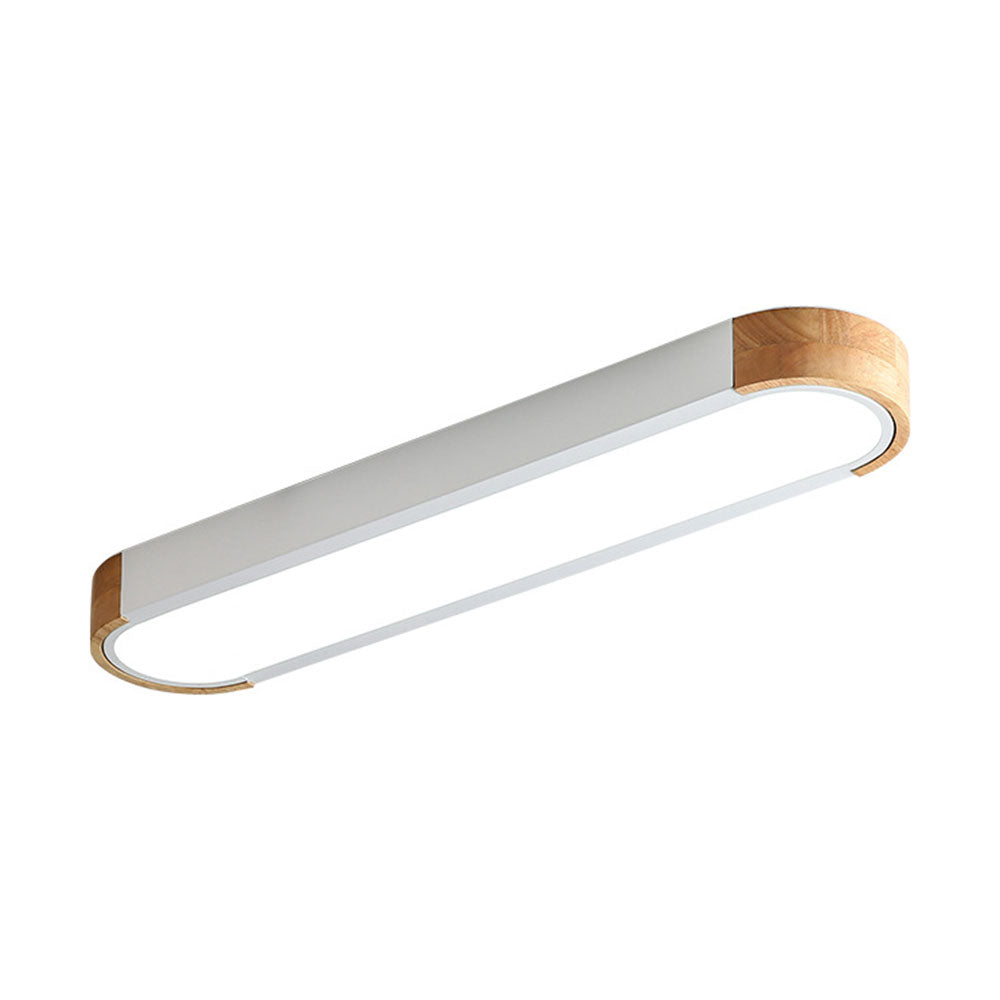 Minimalist Hallway Ceiling Light – Wood & Metal Modern Fixture