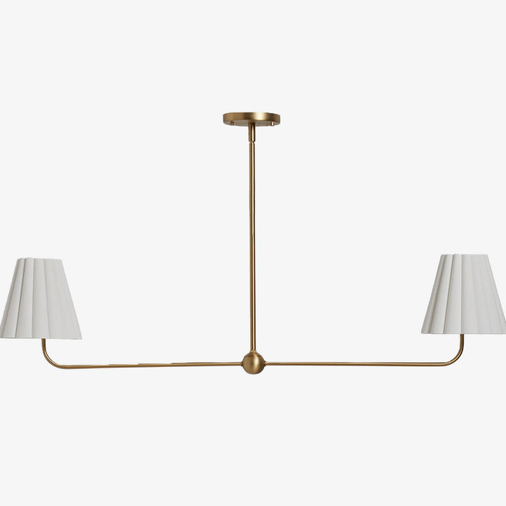 Ruffmeto Ruffled Shade Metal Frame Chandelier for Dining, Entry and Living Room