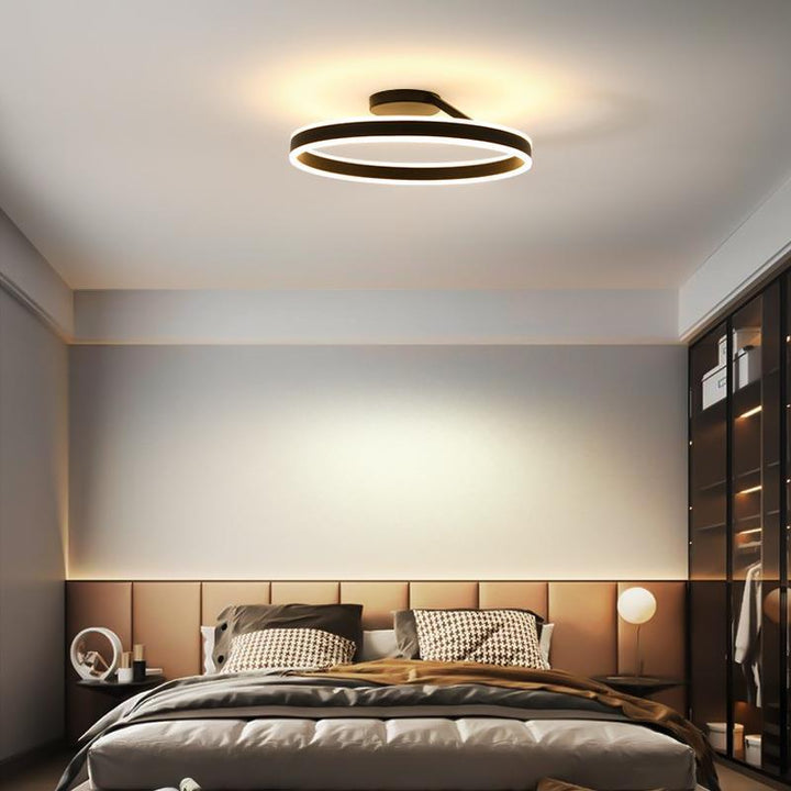 Metal Circle Ceiling Light - Minimalist LED Lamp for Living Room