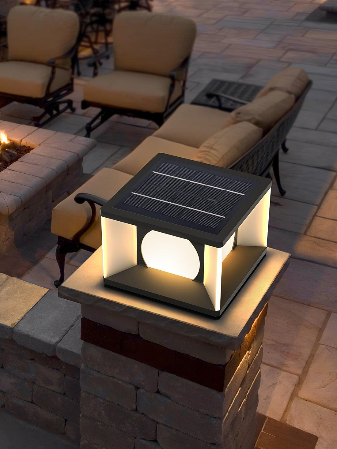 Eclipse Cube Außenpfostenleuchte – wetterfeste Garten- und Wegbeleuchtung